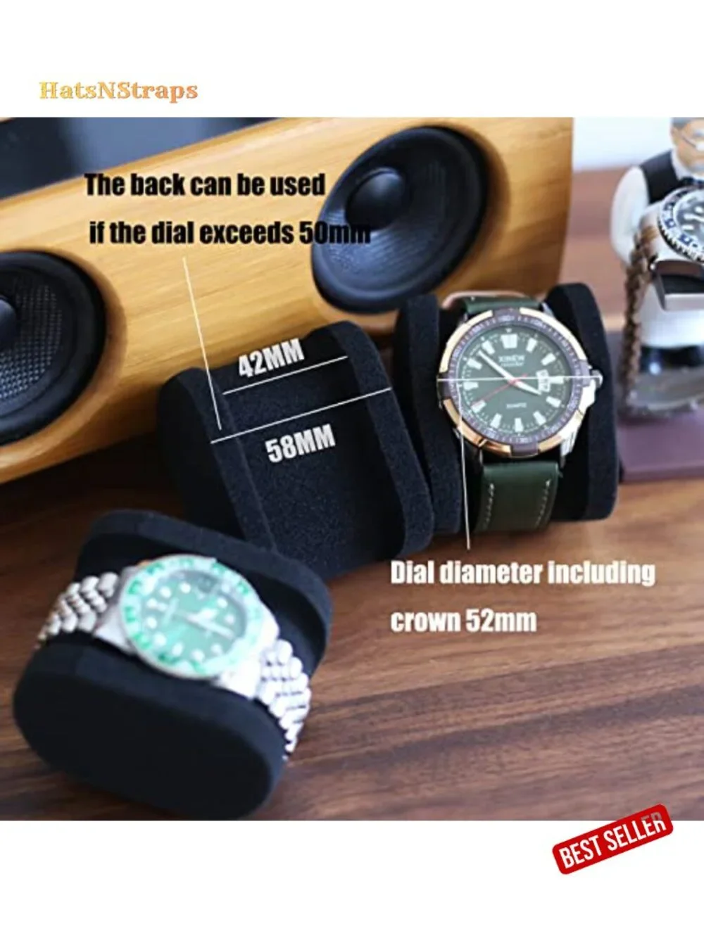 Portable 2 Slot Watch Travel Case with Velvet Interior